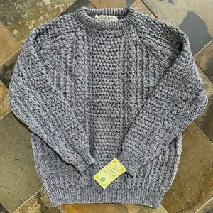 Irish Sweater•NWT•Vintage Cladyknit Donegal•Size 44•100% Wool•Flecked Charcoal☘️